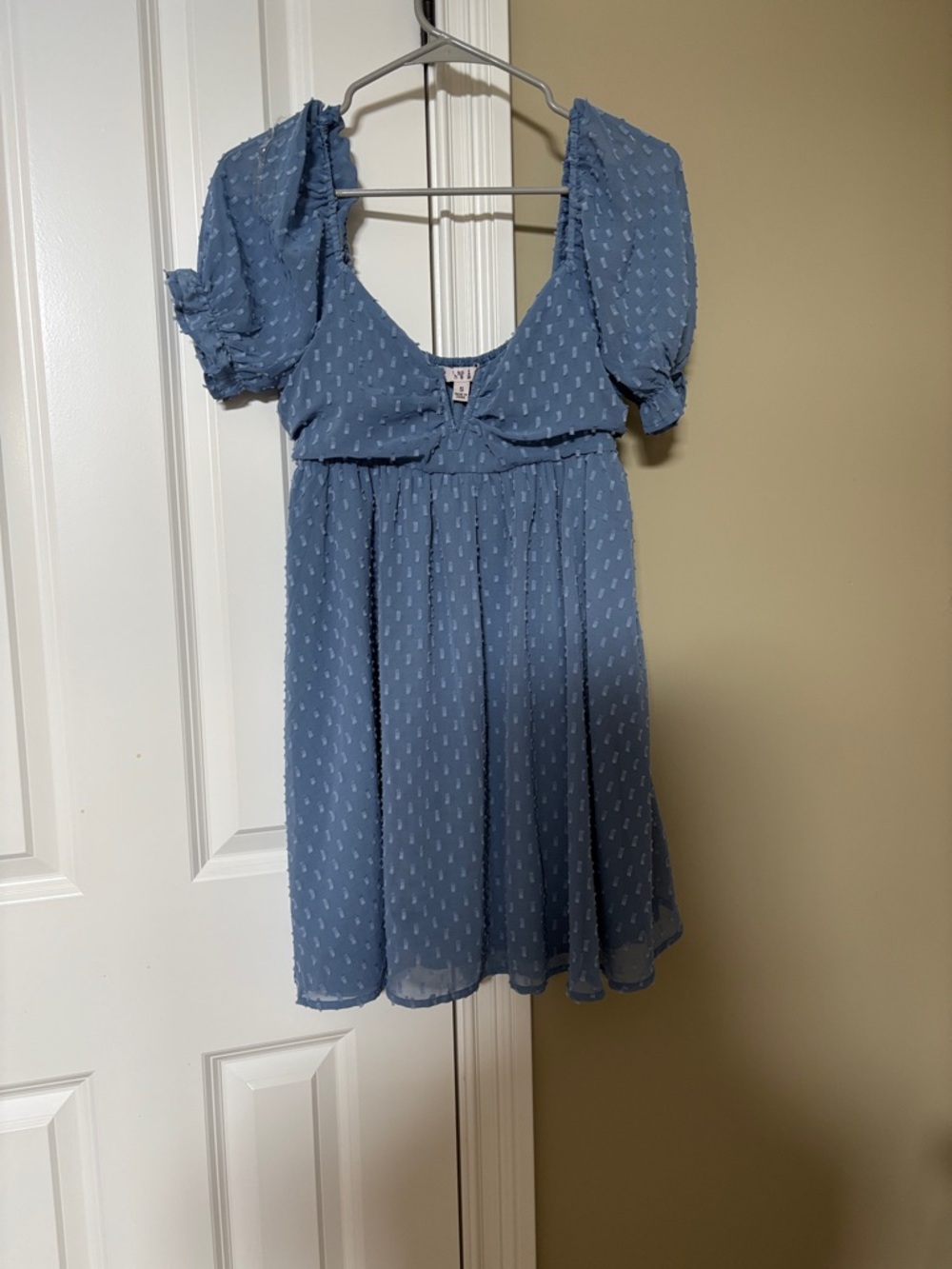 Blue Puff Sleeve Dress